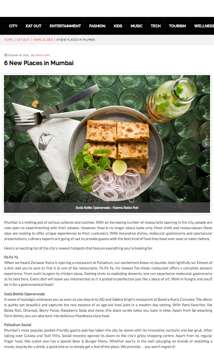 Mumbainet story on 6 new places in Mumbai